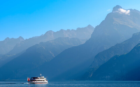 Vierwaldstättersee, Schifffahrt, Alpenpanorama, Schweizer Alpen, Schiffrundfahrt